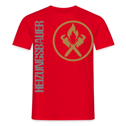 Unisex T-Shirt "Heizungsbauer" Rot Männer T-Shirt
