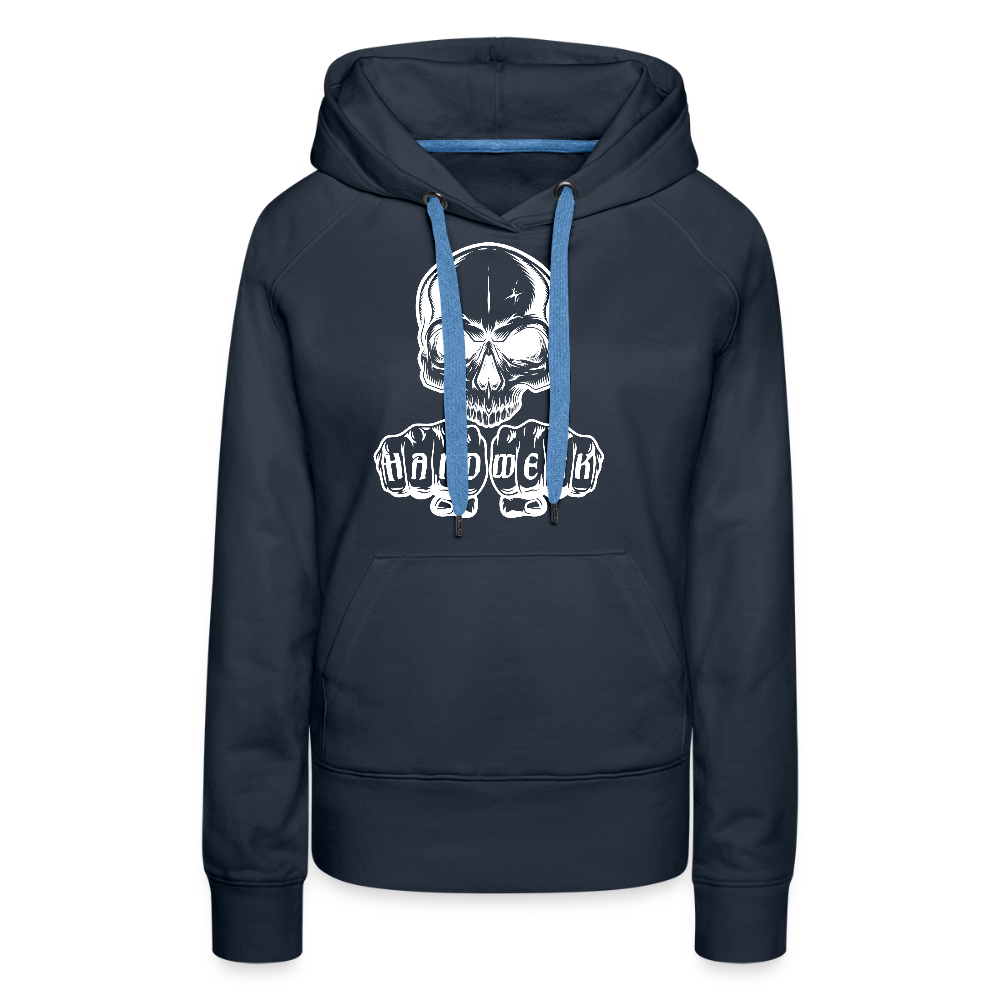 Frauen Premium Hoodie "Skull-Handwerk" Navy Frauen Premium Hoodie
