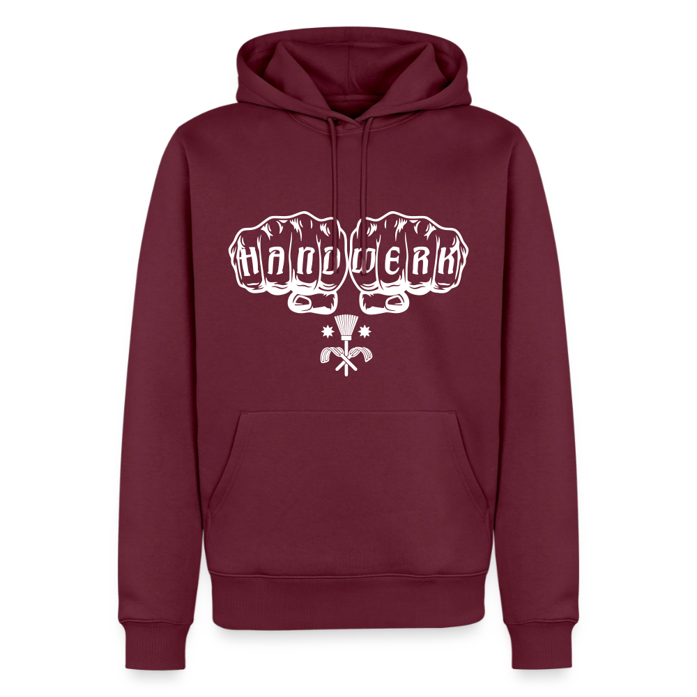 Männer Premium Hoodie "Schornsteinfeger" von Spreadconnect, schwarzer Hoodie mit gedrucktem Schornsteinfeger-Design, bequemer Schnitt