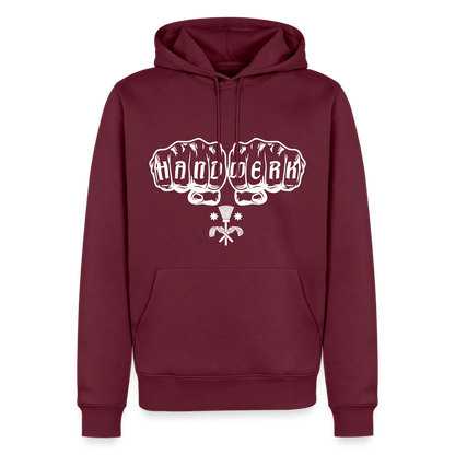Männer Premium Hoodie "Schornsteinfeger" von Spreadconnect, schwarzer Hoodie mit gedrucktem Schornsteinfeger-Design, bequemer Schnitt