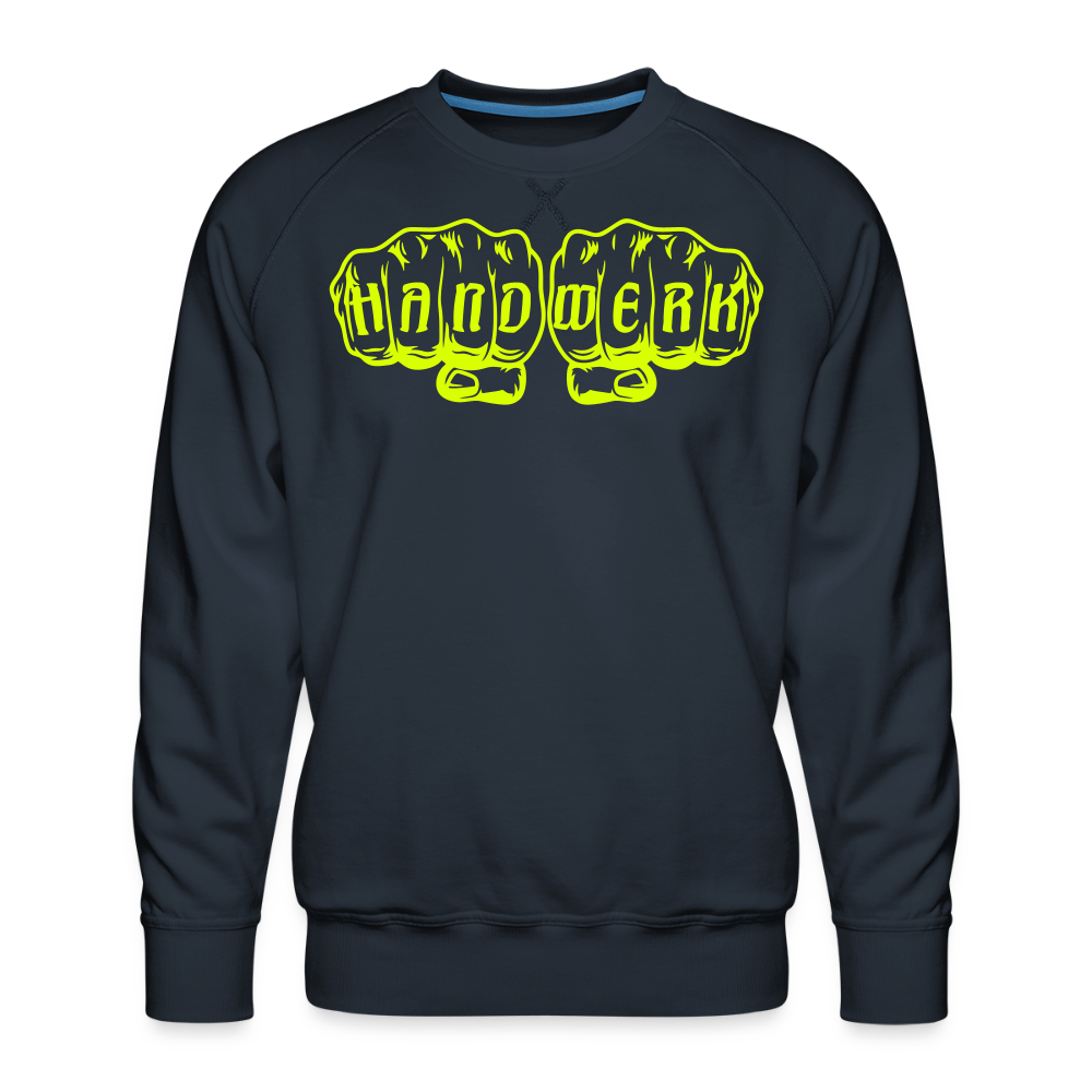 Unisex Premium Pullover "Maler" neongelb Navy Männer Premium Pullover