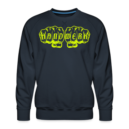 Unisex Premium Pullover "Maler" neongelb Navy Männer Premium Pullover