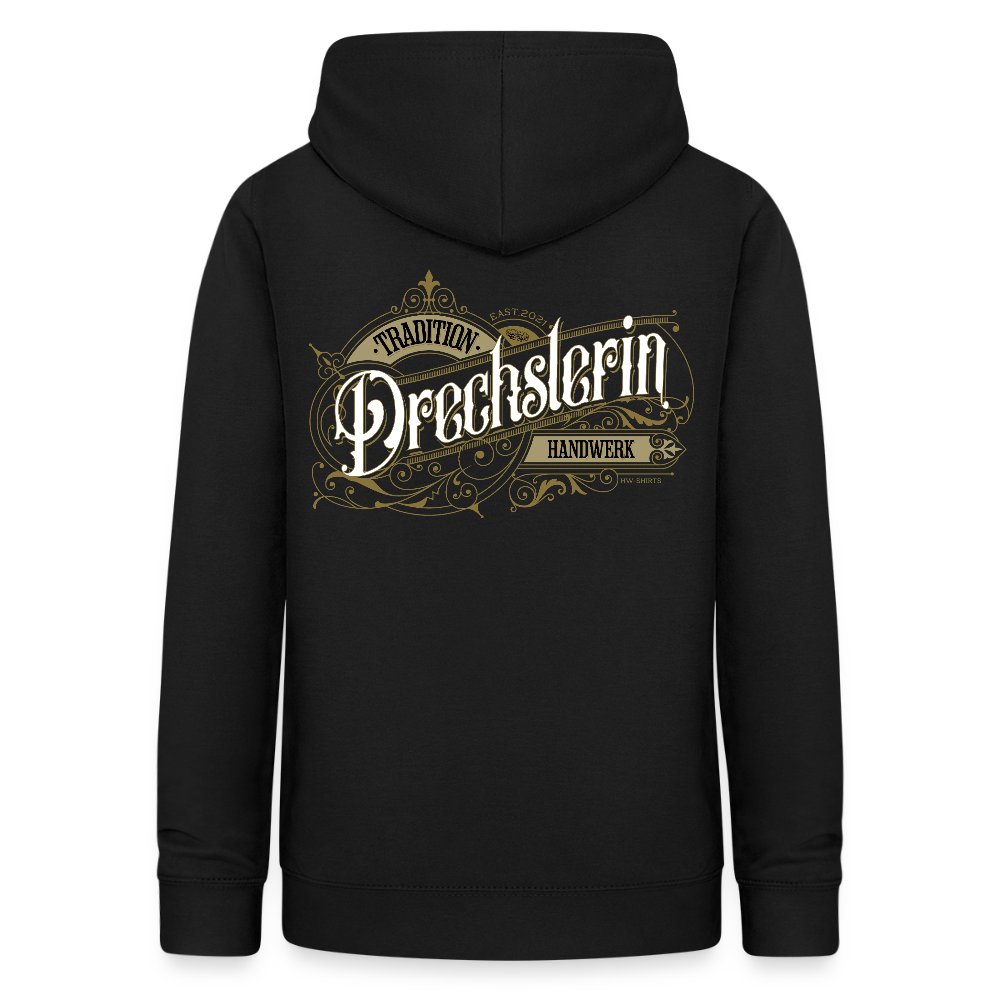 Frauen Hoodie "Drechslerin" Nostalgie Handwerk Schwarz Frauen Hoodie