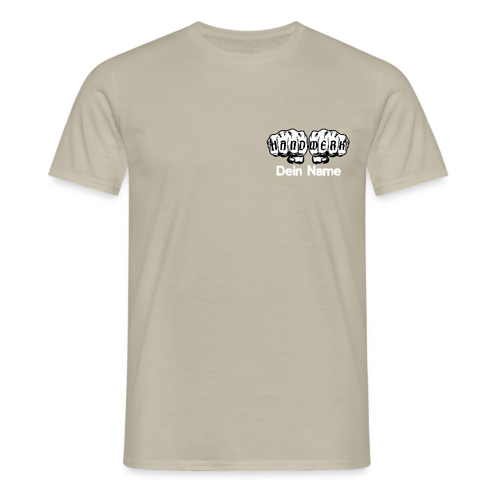 Unisex T-Shirt "Handwerk" personalisiert - Sandbeige