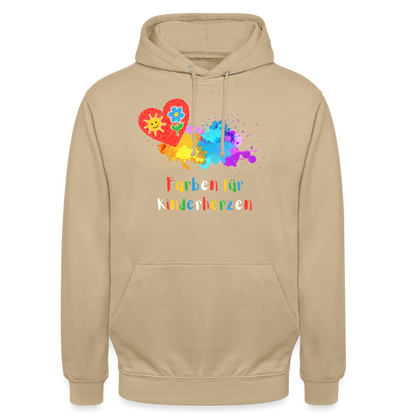 Unisex Hoodie "Farben für Kinderherzen" Beige Unisex Hoodie