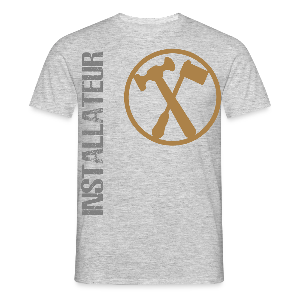 Unisex T-Shirt "Installateur" Grau meliert Männer T-Shirt