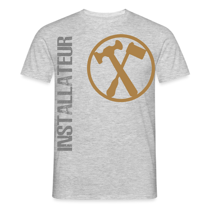 Unisex T-Shirt "Installateur" Grau meliert Männer T-Shirt