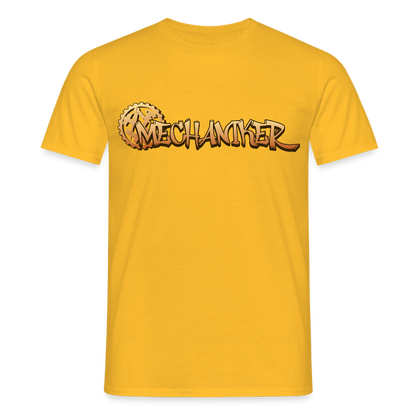 Unisex T-Shirt "Mechaniker" Gelb Männer T-Shirt