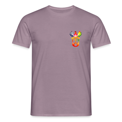 Unisex T-Shirt "Maler" (beidseitig bedruckt) - Lilagrau 