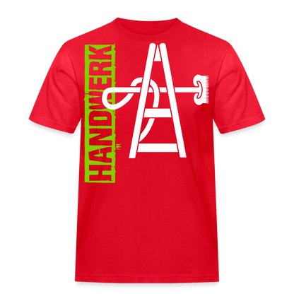 Unisex Workwear T-Shirt "Gebäudereiniger" Rot Männer Workwear T-Shirt