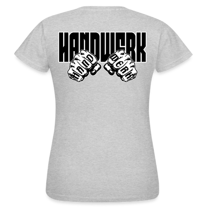 Frauen T-Shirt "Handwerk" (beidseitig bedruckt) Grau meliert Frauen T-Shirt