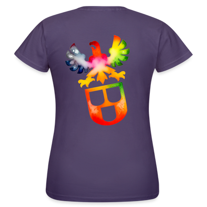 Frauen T-Shirt "Maler" (beidseitig bedruckt) - Dunkellila
