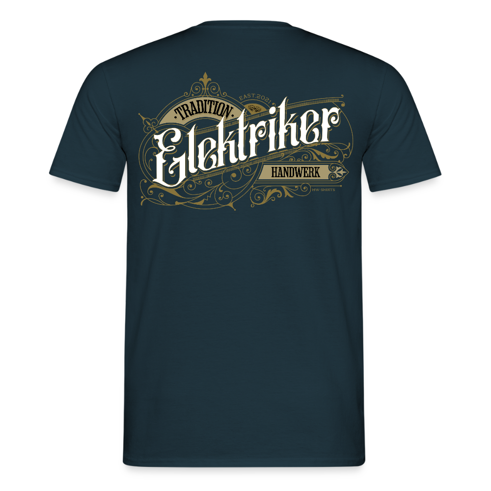 Unisex T-Shirt "Elektriker" Nostalgie Handwerk Navy Männer T-Shirt