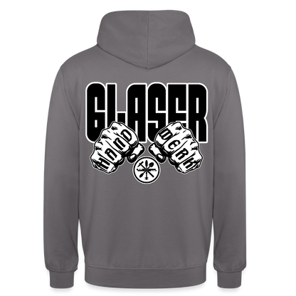 Unisex Hoodie "Glaser" (beidseitig bedruckt) Mittelgrau Unisex Hoodie