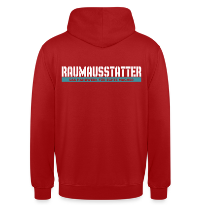 Unisex Hoodie HW-300 | MACHER "Raumausstatter" Rot Unisex Hoodie {{ color }}