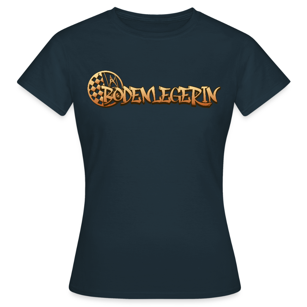 Frauen T-Shirt "Bodenlegerin" Navy Frauen T-Shirt