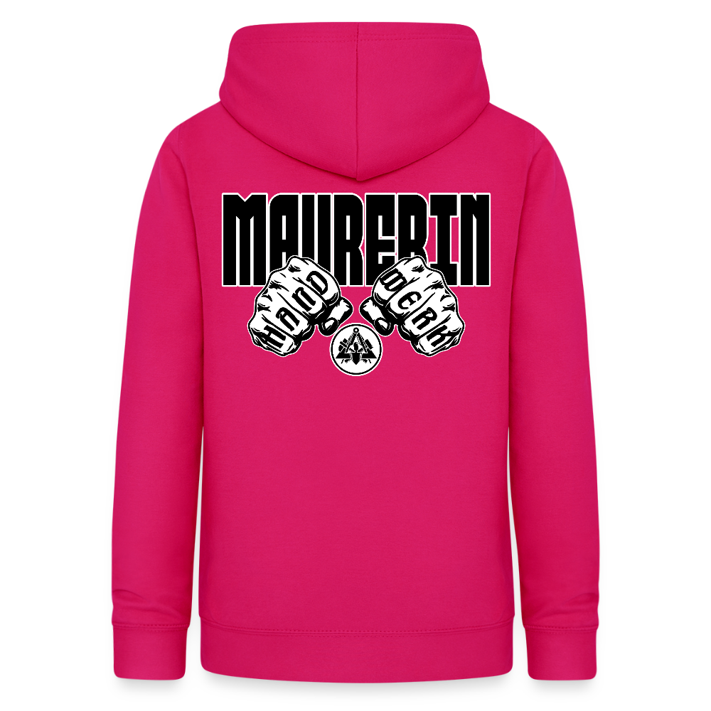Frauen Hoodie "Maurerin" (beidseitig beruckt) dunkles Pink Frauen Hoodie