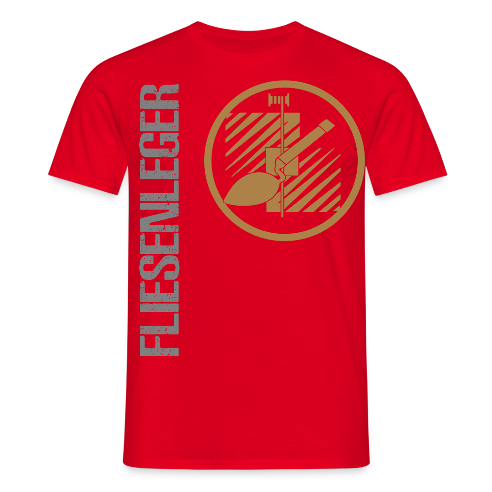 Unisex T-Shirt "Fliesenleger" Rot Männer T-Shirt
