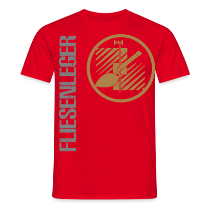 Unisex T-Shirt "Fliesenleger" Rot Männer T-Shirt