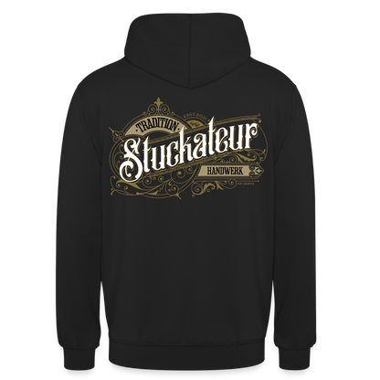Unisex Hoodie "Stuckateur" Nostalgie Handwerk Schwarz Unisex Hoodie