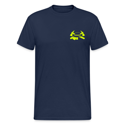 Unisex T-Shirt "Feuerwehr 1" beidseitig bedruckt - Navy