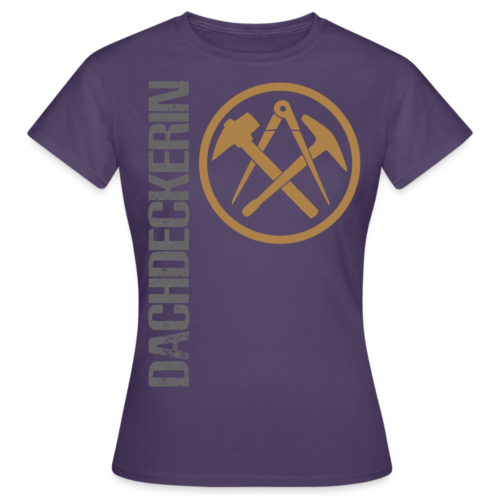 Frauen T-Shirt "Dachdeckerin" Dunkellila Frauen T-Shirt