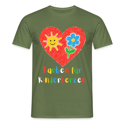 Unisex T-Shirt "Farben für Kinderherzen" Militärgrün Männer T-Shirt