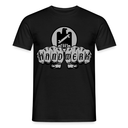 Unisex KFZ-Mechaniker T-Shirt von Spreadconnect, schwarzes Baumwollshirt mit Druckmotiv, bequem und stilvoll für Männer.