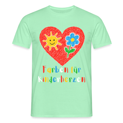 Unisex T-Shirt "Farben für Kinderherzen" Mintgrün Männer T-Shirt