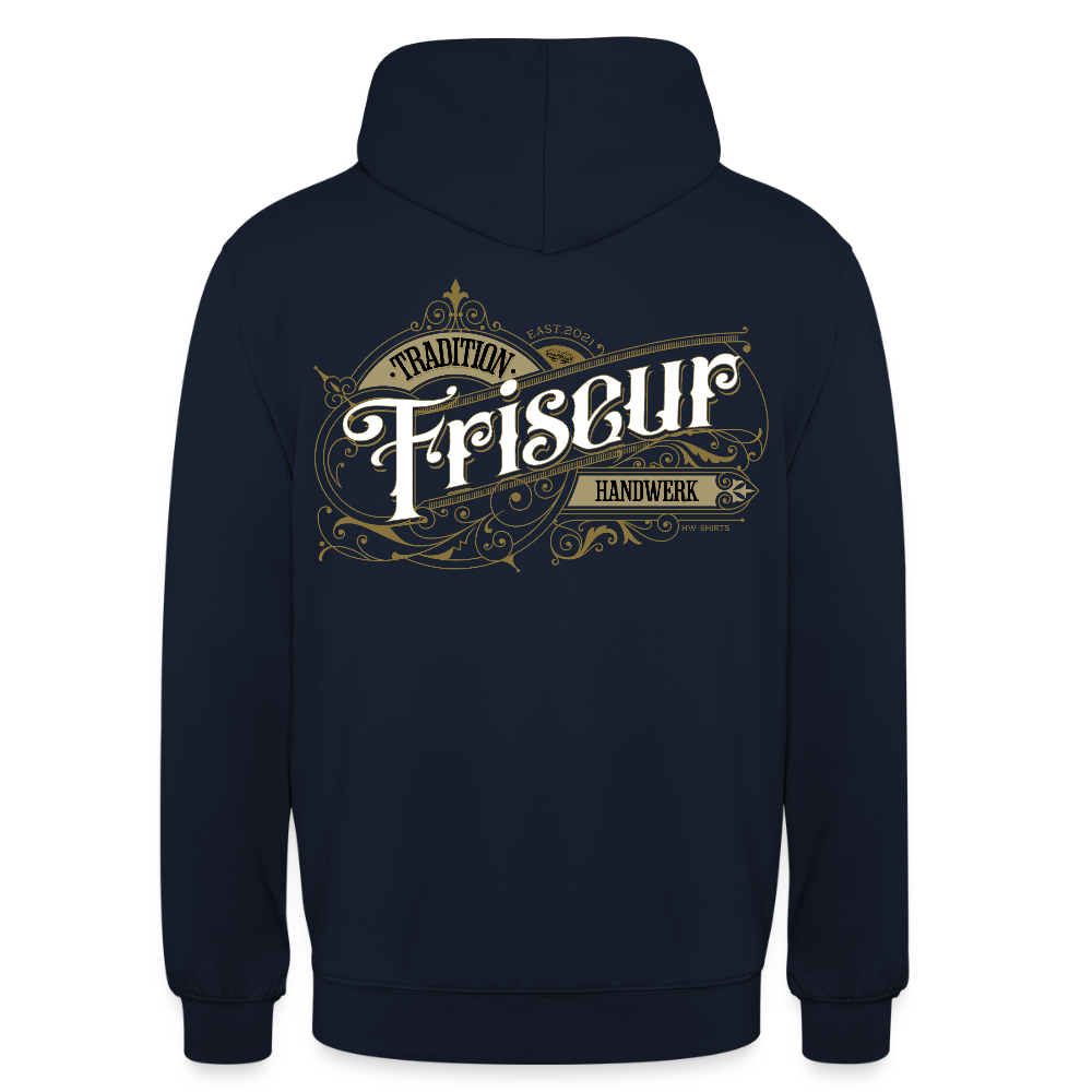 Unisex Hoodie "Friseur" Nostalgie Handwerk Navy Unisex Hoodie