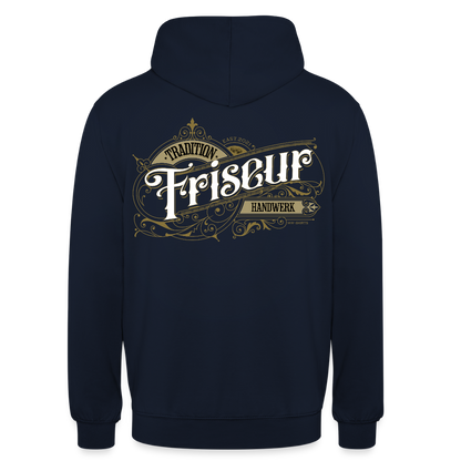 Unisex Hoodie "Friseur" Nostalgie Handwerk Navy Unisex Hoodie