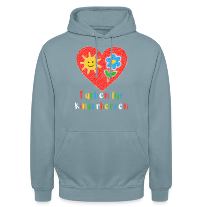 Unisex Hoodie "Kinderherzen" Nebelblau Unisex Hoodie