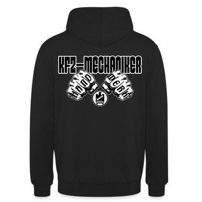 Unisex Hoodie "Mechaniker" (beidseitig bedruckt) Schwarz Unisex Hoodie