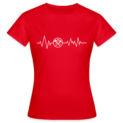 Frauen T-Shirt "Dachdecker" Rot Frauen T-Shirt