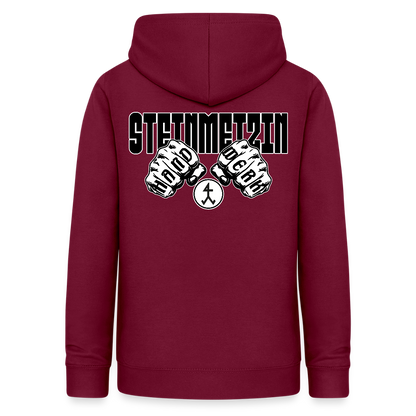 Frauen Hoodie "Steinmetzin" (beidseitig beruckt) Bordeaux Frauen Hoodie