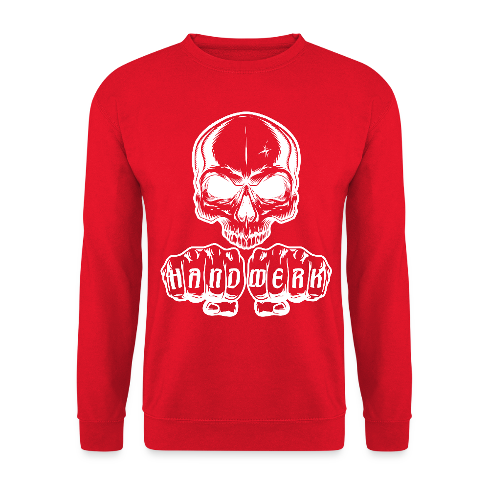 Unisex Pullover "Skull-Handwerk" Rot Unisex Pullover