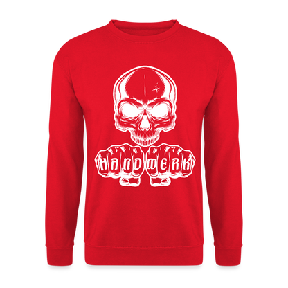 Unisex Pullover "Skull-Handwerk" Rot Unisex Pullover