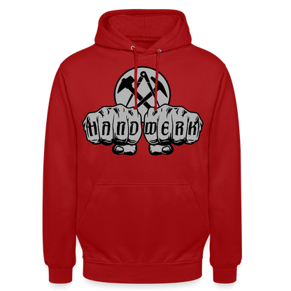 Unisex Hoodie "Dachdecker" Rot Unisex Hoodie