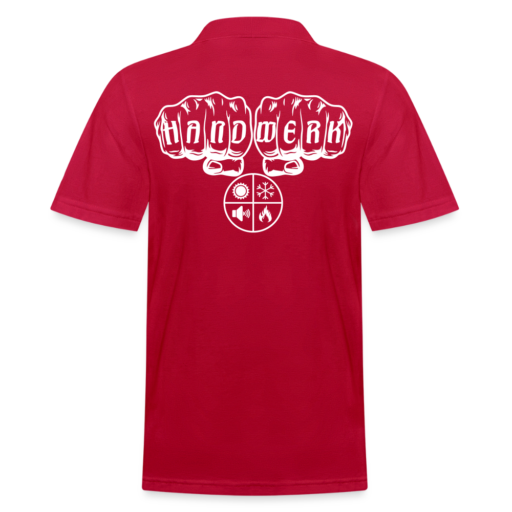 Männer Poloshirt "Isolierer" (hinten bedruckt) cherry red Männer Poloshirt