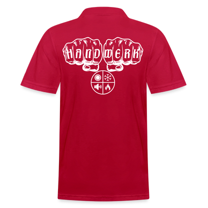 Männer Poloshirt "Isolierer" (hinten bedruckt) cherry red Männer Poloshirt