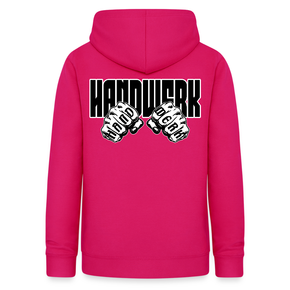 Frauen Hoodie "Handwerk" (beidseitig beruckt) dunkles Pink Frauen Hoodie