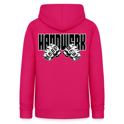 Frauen Hoodie "Handwerk" (beidseitig beruckt) dunkles Pink Frauen Hoodie