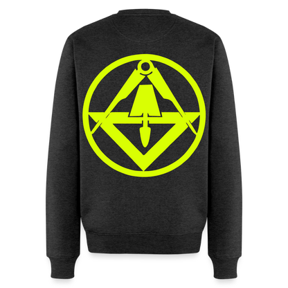 Unisex Premium Pullover "Stuckateur" neongelb Anthrazit meliert Männer Premium Pullover