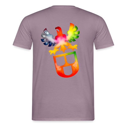 Unisex T-Shirt "Maler" (beidseitig bedruckt) Lilagrau Männer T-Shirt