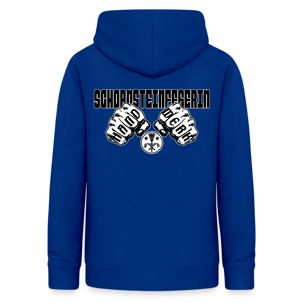 Frauen Hoodie "Schornsteinfegerin" (beidseitig beruckt) Royalblau Frauen Hoodie