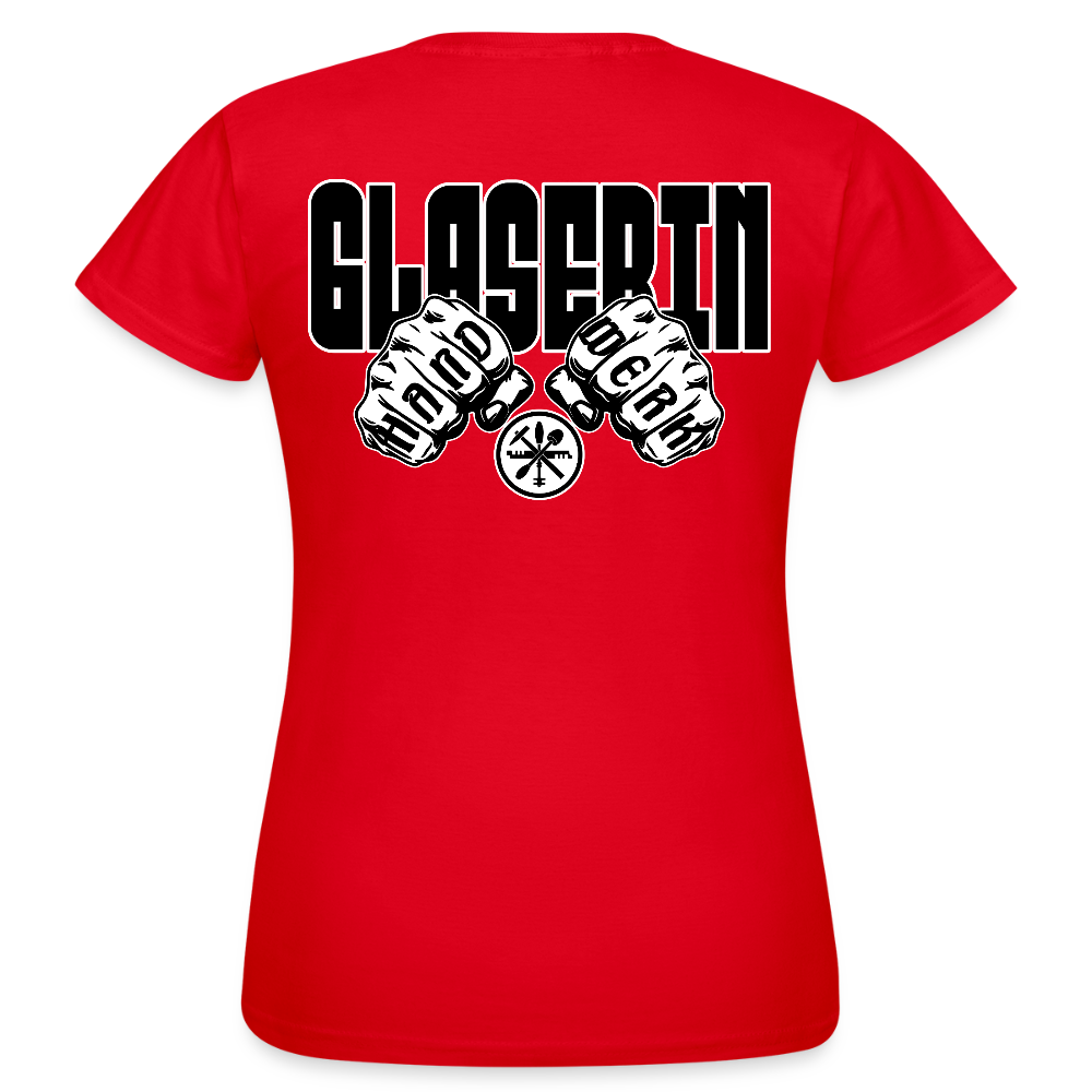 Frauen T-Shirt "Glaserin" (beidseitig bedruckt) Rot Frauen T-Shirt