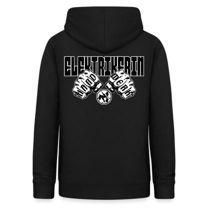 Frauen Hoodie "Elektrikerin" (beidseitig beruckt) Schwarz Frauen Hoodie