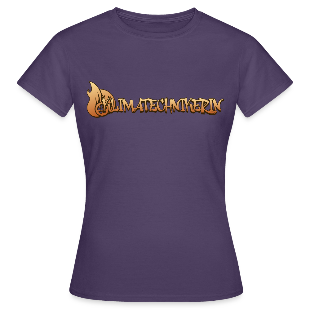 Frauen T-Shirt "Klimatechnikerin" Dunkellila Frauen T-Shirt