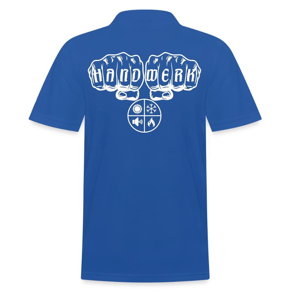 Männer Poloshirt "Isolierer" (hinten bedruckt) Royalblau Männer Poloshirt