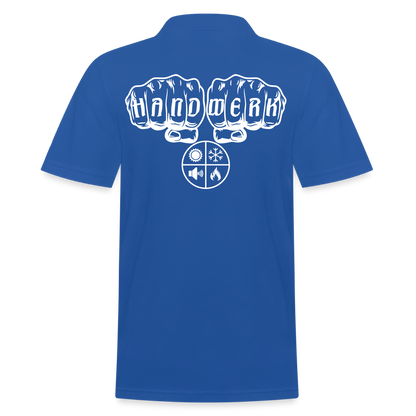 Männer Poloshirt "Isolierer" (hinten bedruckt) Royalblau Männer Poloshirt